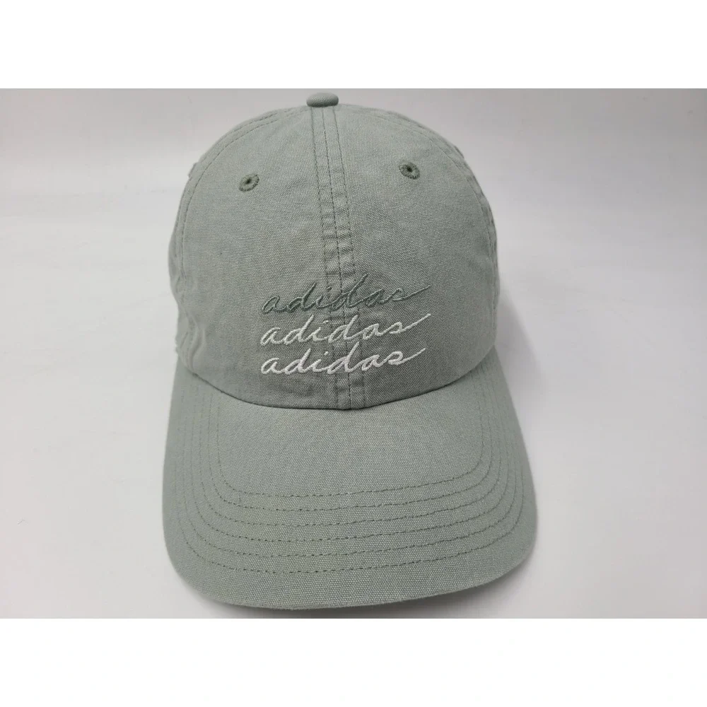 Women Adidas Aeroready Script Strapback Adjustable Hat Cap‎ Cotton Casual Green